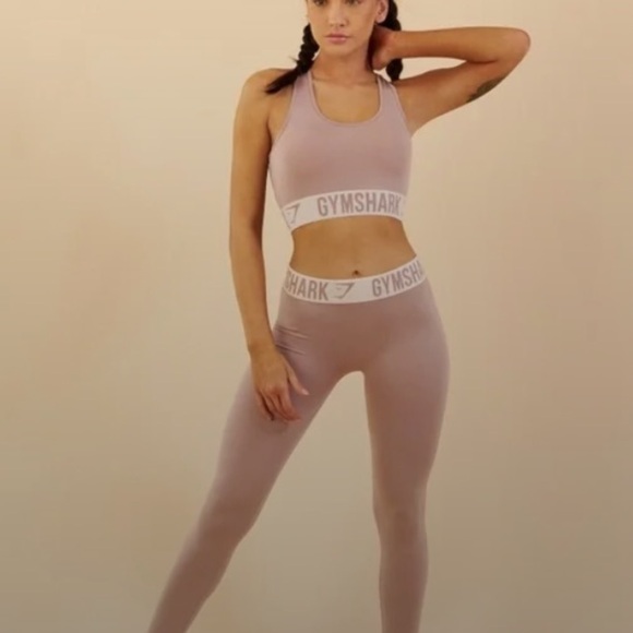 Gym Shark dusty pale pink leggings seamless size large workout stretchy leggings - Picture 5 of 8